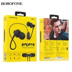 Fülhallgató bluetooth Borofone BE32 Sport bluetooth fülhallgató headset fekete